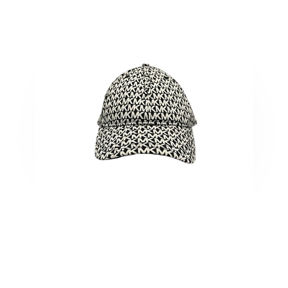 MICHAEL Michael Kors Curved brim Monogram print hat Black/White